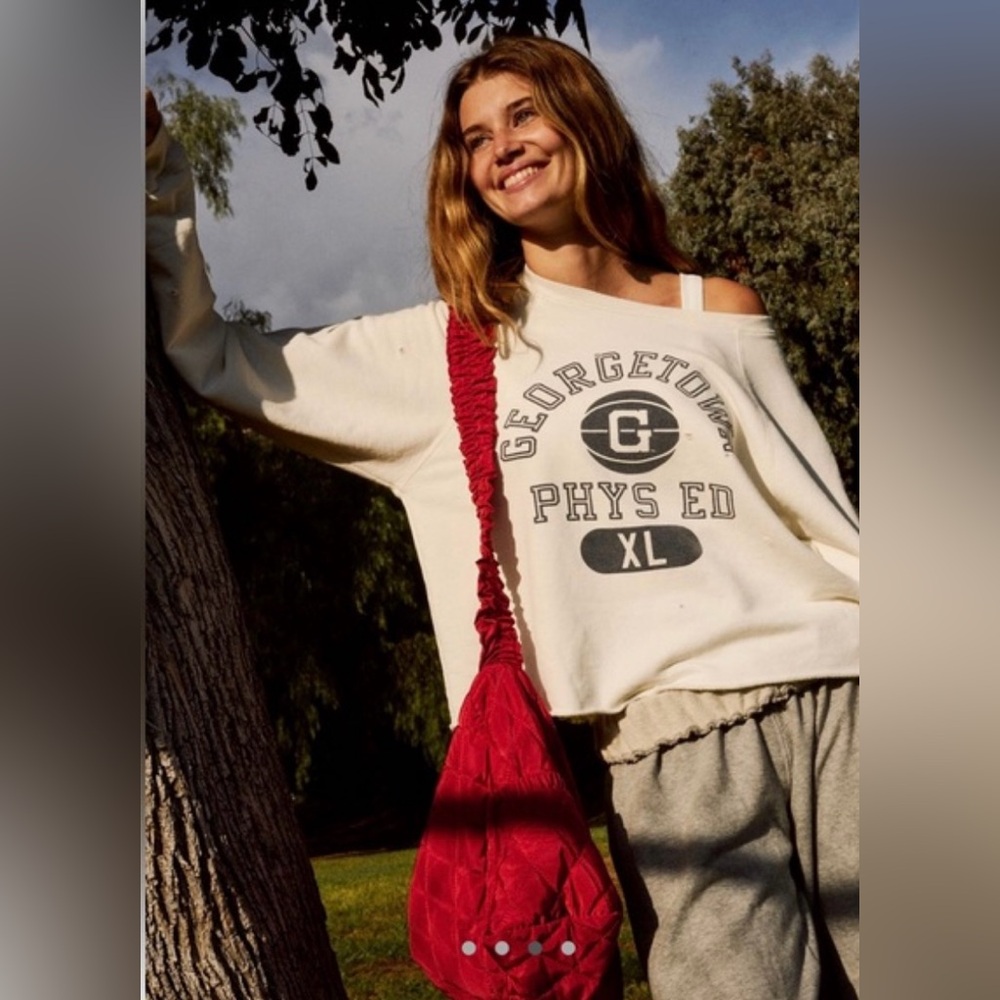 Retrobrand Women’s Small White & Gray Georgetown Phys Ed Sweatshirt